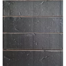 Клинкерный кирпич черный графит Базальт 6 Рустика  эконом 250x120x65,  Керамейя