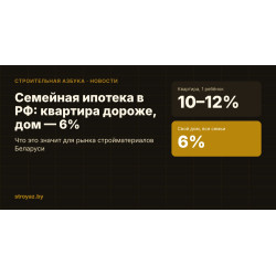 Семейная ипотека в РФ: дом за 6%, квартира дороже. Что ждёт РБ