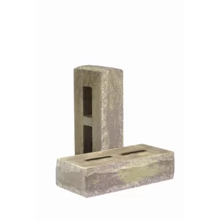 Кирпич облицовочный гиперпрессованный пустотелый тычковый «Зигзаг» графитово-зеленый КСПЕ67-Ф