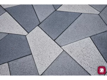 Тротуарная плитка Полигональ. Серия GRANITE. Цвета: Покостовский + Цветок Урала