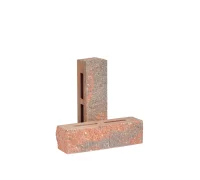 Кирпич облицовочный гиперпрессованный пустотелый тычковый "Гранит" красно-графитовый КУПТ46