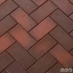 ГЛАЗГО темно-красный флэш, клинкер тротуарный, ЛСР