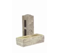 Кирпич облицовочный гиперпрессованный пустотелый тычковый «Дикий камень» графитово-зеленый КСПБ67