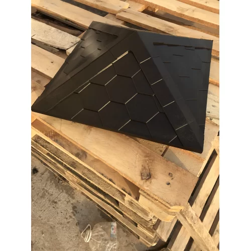 Купить Колпак полимеркомпозитный с посадкой 390х390, на полтора кирпича, чёрный, EVEREST - фото: 4