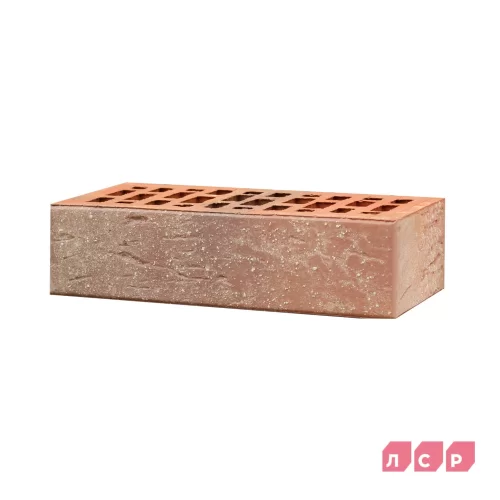 Кирпич облицовочный пустотелый красный флэш с пепельной посыпкой, поверхность рустик Гомель