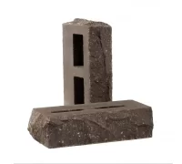 Кирпич облицовочный гиперпрессованный пустотелый тычковый «Дикий камень» ГРАФИТ КСПБ6