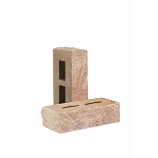 Кирпич облицовочный гиперпрессованный пустотелый «Дикий камень» тычковый серо-коричневый КСПБ15