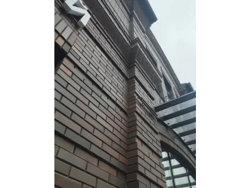 Фасад детского медицинского центра в Саратове, выполнен и кирпича ЛСР "Красный флэш" в формате 1NF