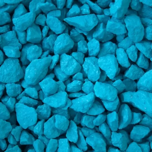 Купить Щебень окрашенный мраморный, бирюзовый, 5-10мм (20 кг) ЩОбир