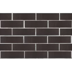 Клинкерный кирпич черный глянец РЕЙКЪЯВИК, гладкий, серия Обсидиан, ЛСР