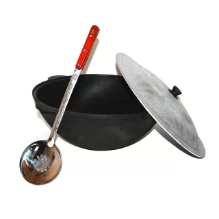 Казан на 8л, с крышкой и шумовкой