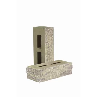 Кирпич облицовочный гиперпрессованный пустотелый тычковый «Гранит» графитово-зеленый КСПТ67