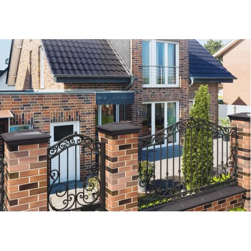 Купить Колпак полимеркомпозитный MONBLAN с посадкой 385х385 на полтора кирпича, чёрный - фото: 1